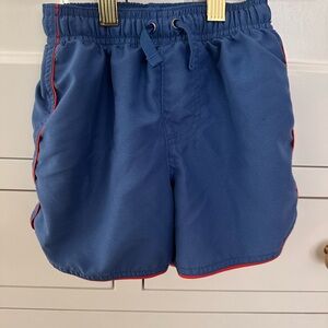 Hanna Andersson Blue swim trunks/Shorts with Red Accents